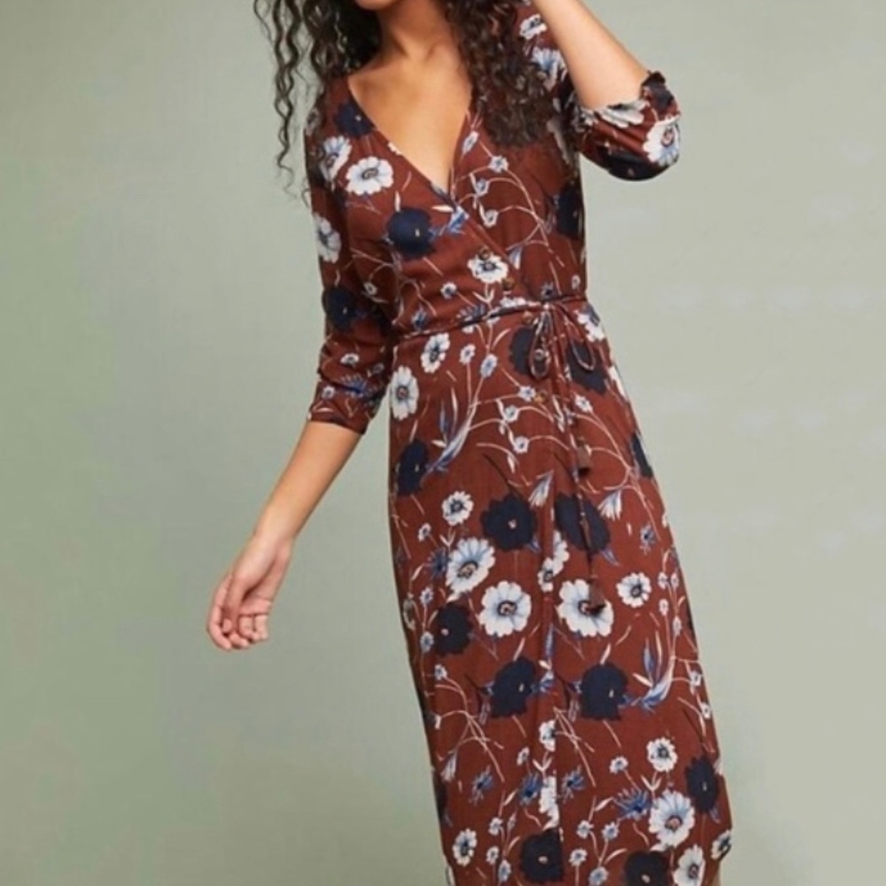 FAITHFULL THE BRAND Anne Marie Aberdeen Floral Midi Wrap Dress